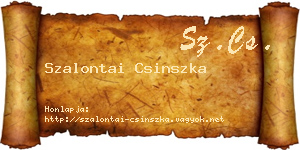 Szalontai Csinszka névjegykártya